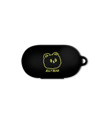 [버즈케이스]노란 네온 곰(고리형)-블랙