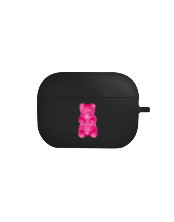 [에어팟 프로 에어팟3]핑크 곰돌이(고리형)-블랙